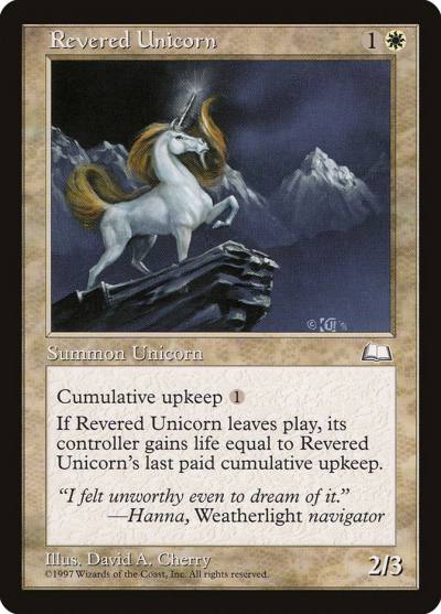 Revered Unicorn WTH-23 Weatherlight Magic card