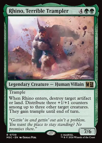 Rhino, Terrible Trampler 730 Marvel Super Heroes Commander Magic card