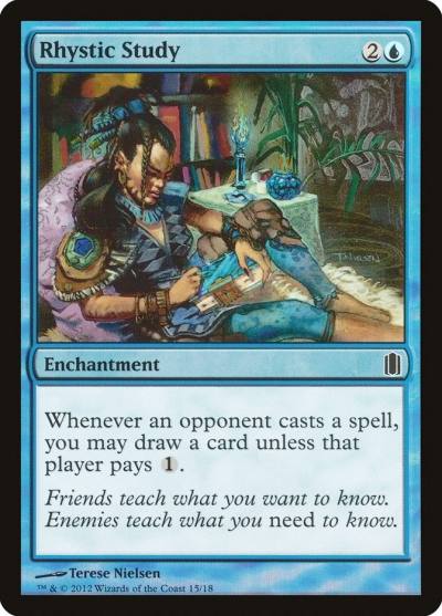 Rhystic Study CM1-15 Commander's Arsenal Magic card