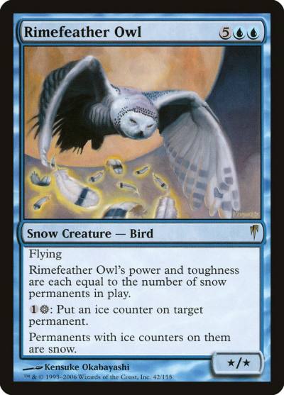 Rimefeather Owl CSP-42 Coldsnap Magic card