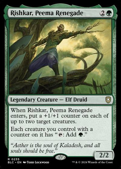 Rishkar, Peema Renegade BLC-235 Bloomburrow Commander Magic card