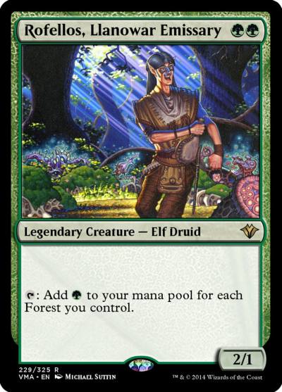 Rofellos, Llanowar Emissary VMA-229 Vintage Masters Magic card