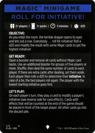 Roll for Initiative // Roll for Initiative (cont'd) MCLB-1 Commander Legends: Battle for Baldur's Gate Minigames Magic card