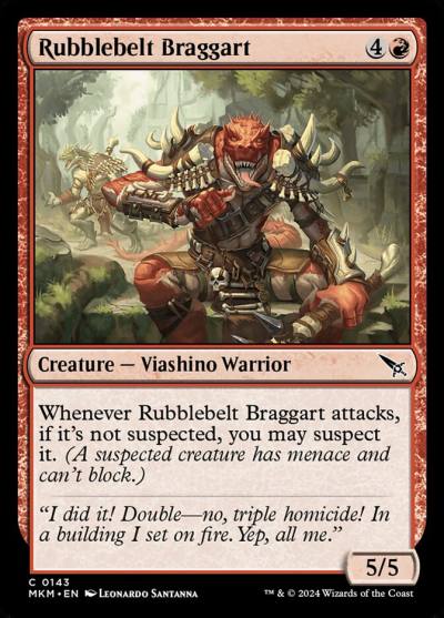 Rubblebelt Braggart 143 Murders at Karlov Manor Magic card