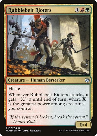 Rubblebelt Rioters 215 War of the Spark Magic card