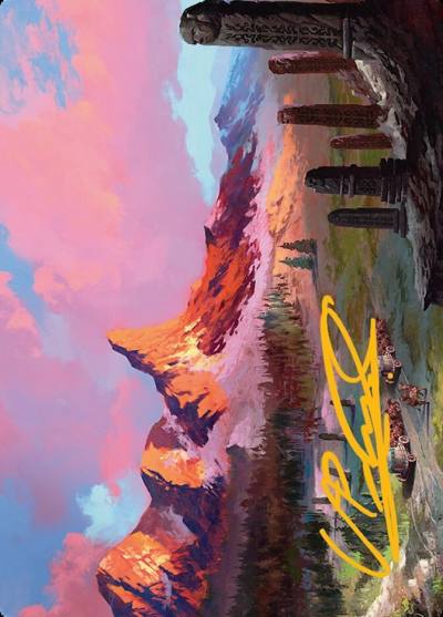 Rugged Highlands // Rugged Highlands ATDM-29 Tarkir: Dragonstorm Art Series Magic card