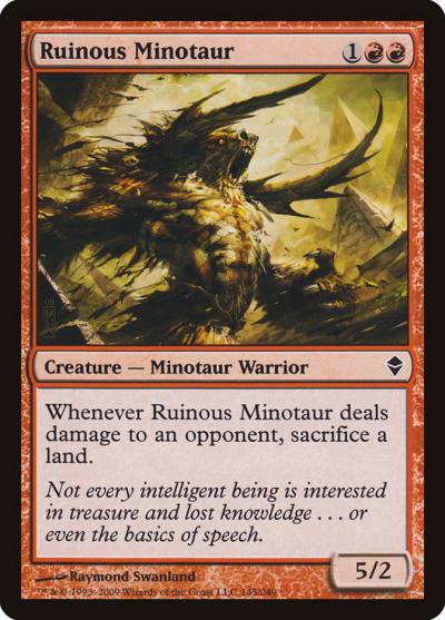 Ruinous Minotaur 145 Zendikar Magic card