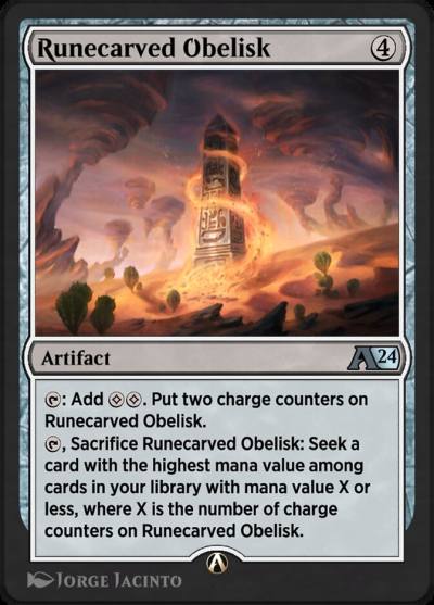 Runecarved Obelisk YOTJ-30 Alchemy: Outlaws of Thunder Junction Magic card