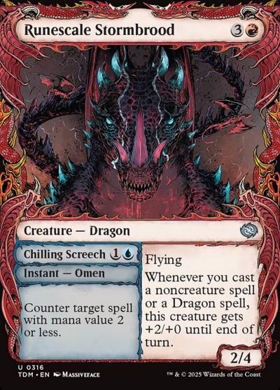 Runescale Stormbrood // Chilling Screech TDM-316 Tarkir: Dragonstorm Magic card