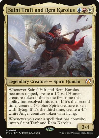 Saint Traft and Rem Karolus MOC-9 March of the Machine Commander Magic card