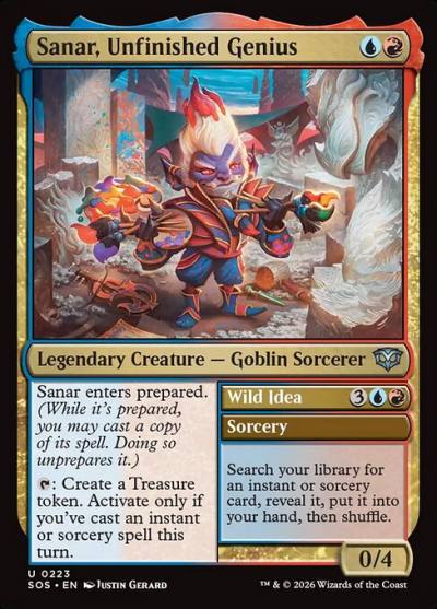 Sanar, Unfinished Genius // Wild Idea SOS-223 Secrets of Strixhaven Magic card