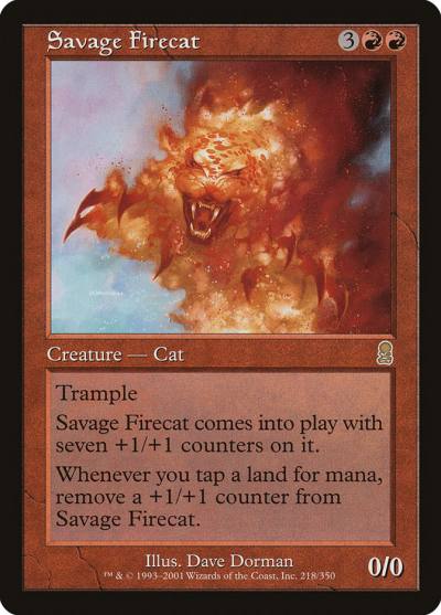 Savage Firecat 218 Odyssey Magic card