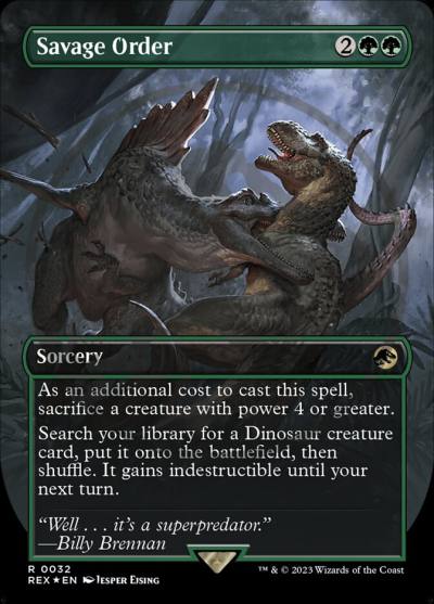 Savage Order REX-32 Jurassic World Collection Magic card