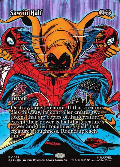 Saw in Half MAR-21 Marvel Universe Magic card