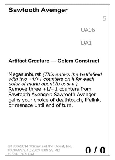 Sawtooth Avenger UA06b Unknown Event Magic card