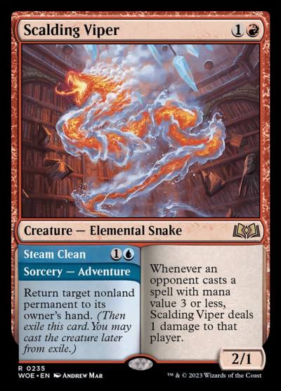 Scalding Viper // Steam Clean WOE-235 Wilds of Eldraine Magic card