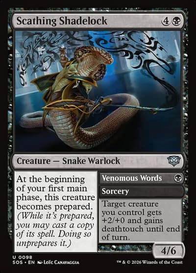 Scathing Shadelock // Venomous Words 98 Secrets of Strixhaven Magic card
