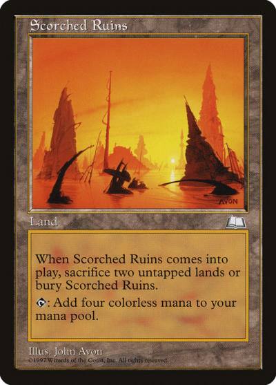 Scorched Ruins WTH-166 Weatherlight Magic card
