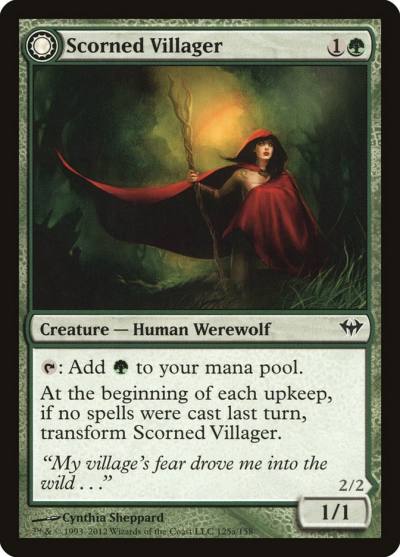 Scorned Villager // Moonscarred Werewolf DKA-125 Dark Ascension Magic card