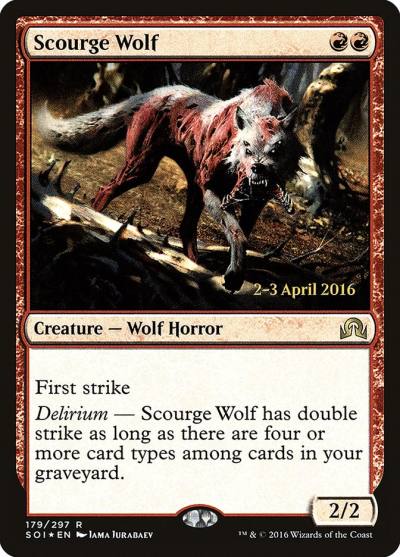 Scourge Wolf PSOI-179S Shadows over Innistrad Promos Magic card
