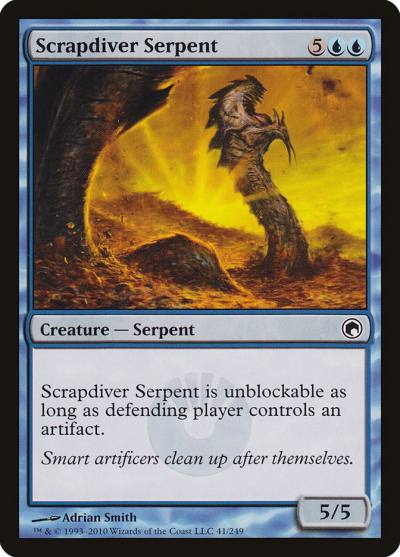 Scrapdiver Serpent SOM-41 Scars of Mirrodin Magic card