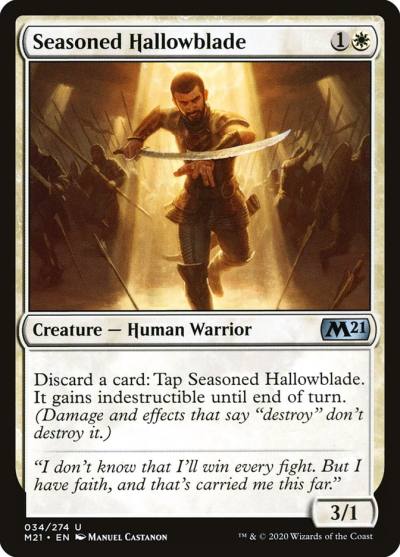 Seasoned Hallowblade 34 Core Set 2021 Magic card