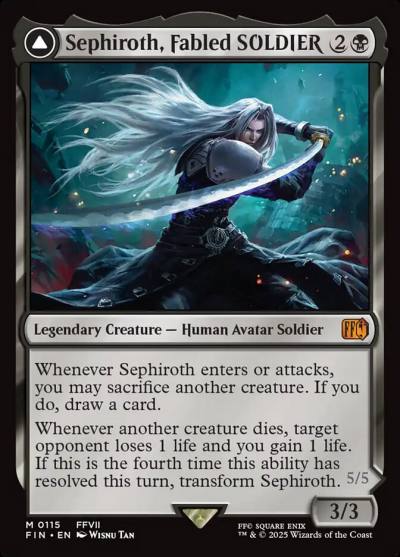 Sephiroth, Fabled SOLDIER // Sephiroth, One-Winged Angel FIN-115 Final Fantasy Magic card