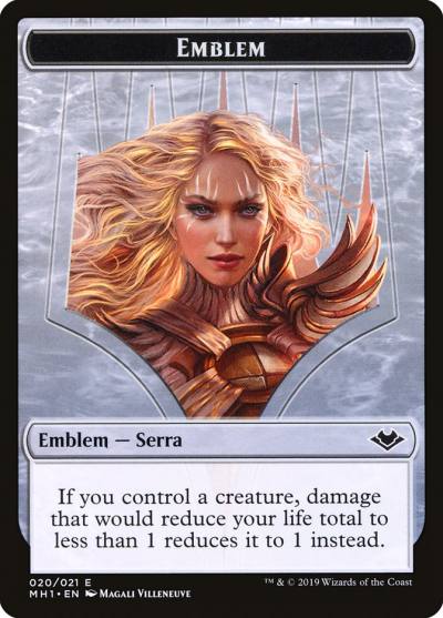 Serra the Benevolent Emblem TMH1-20 Modern Horizons Tokens Magic card