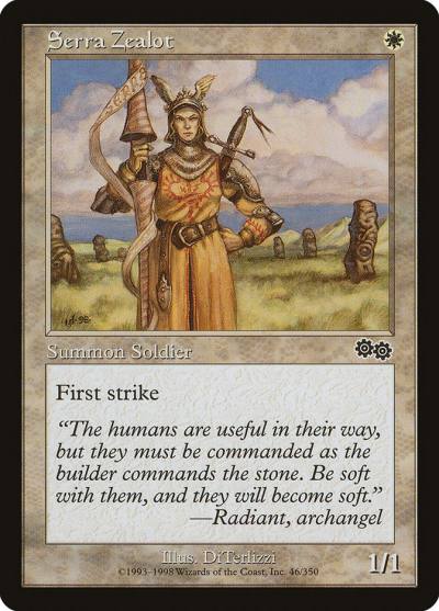 Serra Zealot 46 Urza's Saga Magic card