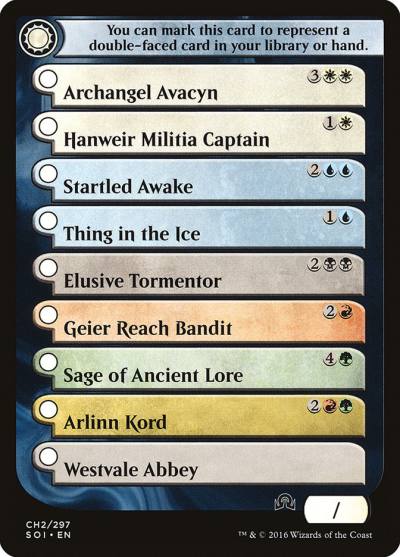 Shadows Over Innistrad Checklist 2 TSOI-CH2 Shadows over Innistrad Tokens Magic card
