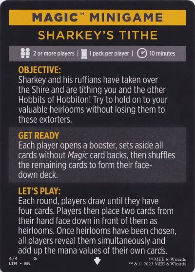 Sharkey's Tithe // Sharkey's Tithe (cont'd) MLTR-4 The Lord of the Rings: Tales of Middle-earth Minigames Magic card