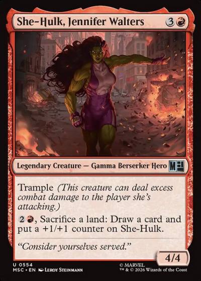 She-Hulk, Jennifer Walters MSC-554 Marvel Super Heroes Commander Magic card