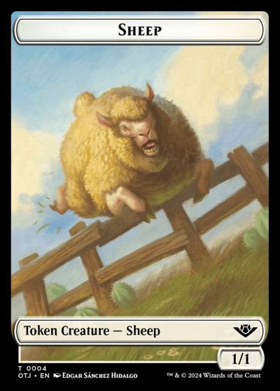 Sheep TOTJ-4 Outlaws of Thunder Junction Tokens Magic card
