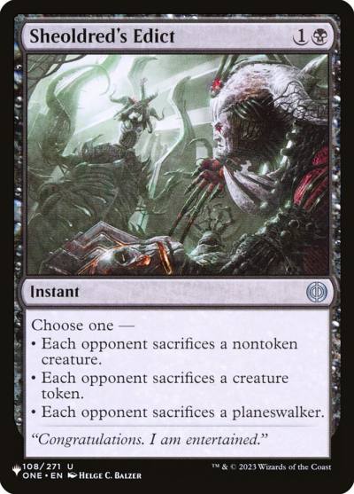 Sheoldred's Edict PLST-ONE-108 The List Magic card