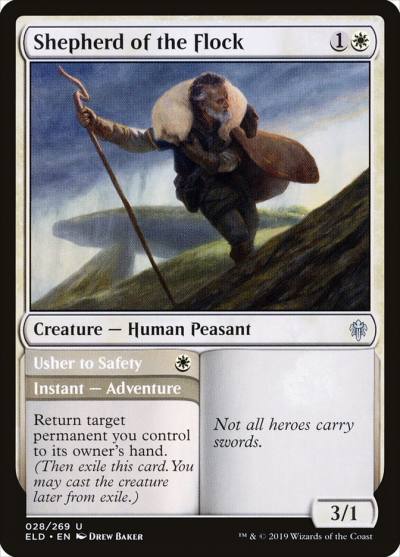 Shepherd of the Flock // Usher to Safety ELD-28 Throne of Eldraine Magic card