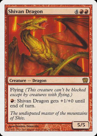 Shivan Dragon 9ED-219 Ninth Edition Magic card