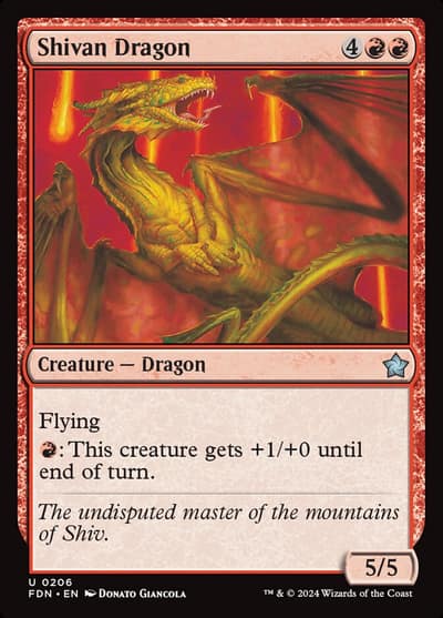 Shivan Dragon 206 Foundations Magic card