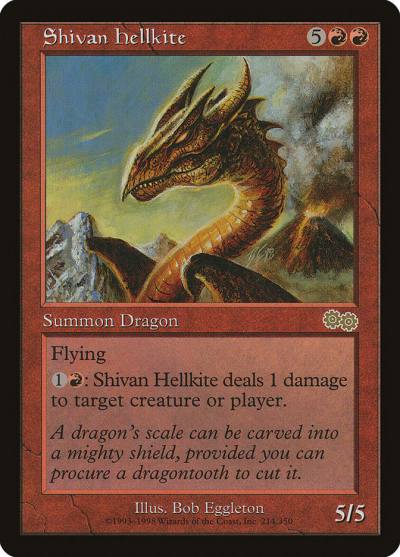 Shivan Hellkite USG-214 Urza's Saga Magic card