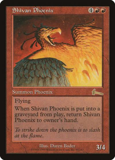Shivan Phoenix 91 Urza's Legacy Magic card