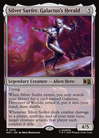 Silver Surfer, Galactus's Herald MSC-10 Marvel Super Heroes Commander Magic card