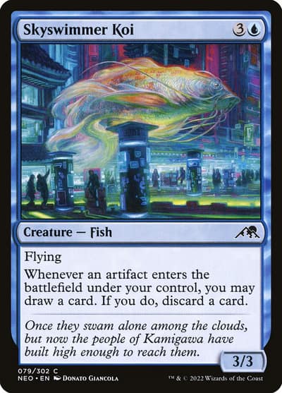 Skyswimmer Koi 79 Kamigawa: Neon Dynasty Magic card