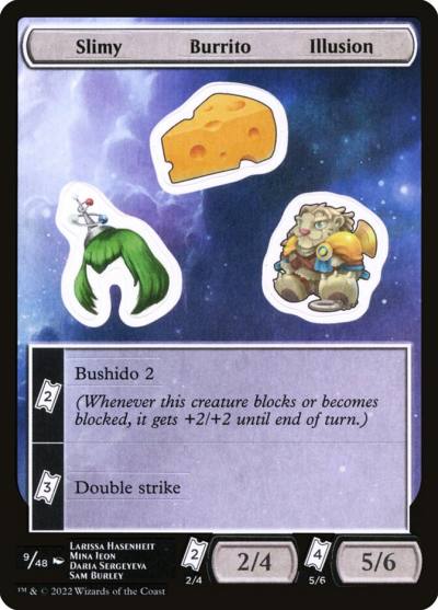Slimy Burrito Illusion SUNF-9 Unfinity Sticker Sheets Magic card