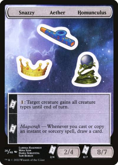 Snazzy Aether Homunculus SUNF-26 Unfinity Sticker Sheets Magic card