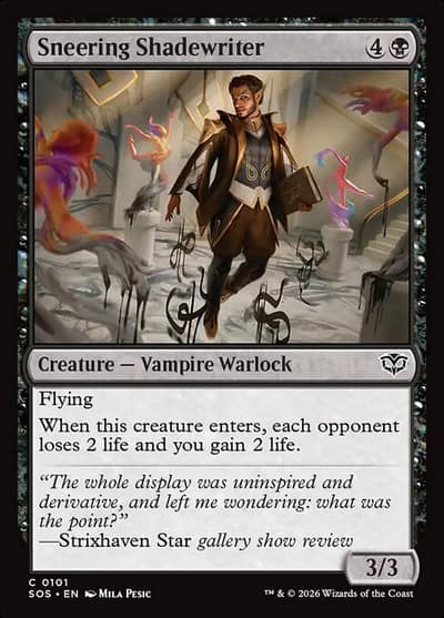 Sneering Shadewriter 101 Secrets of Strixhaven Magic card