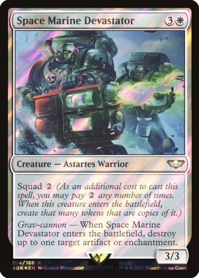 Space Marine Devastator 40K-14STAR Warhammer 40,000 Commander Magic card