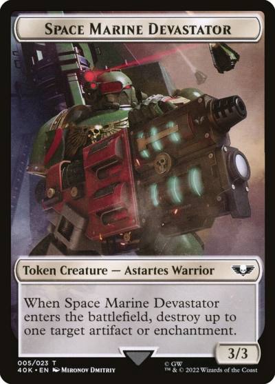 Space Marine Devastator T40K-5 Warhammer 40,000 Tokens Magic card