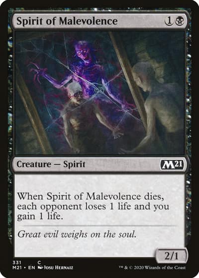 Spirit of Malevolence 331 Core Set 2021 Magic card