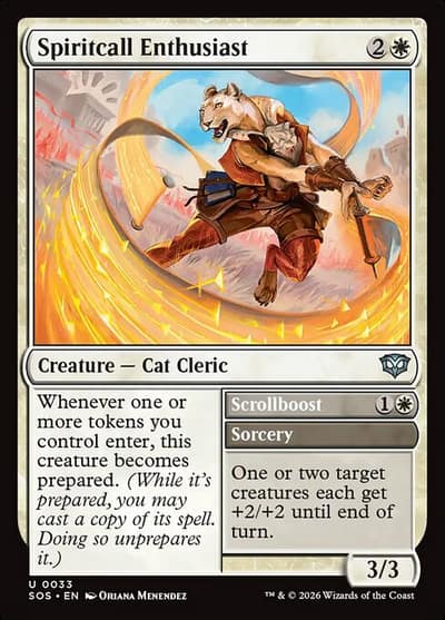 Spiritcall Enthusiast // Scrollboost 33 Secrets of Strixhaven Magic card