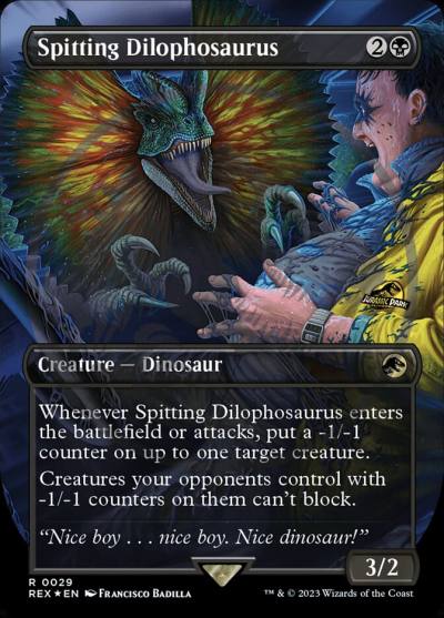 Spitting Dilophosaurus REX-29 Jurassic World Collection Magic card