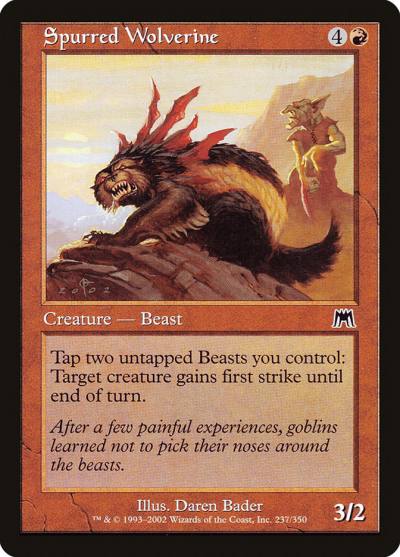 Spurred Wolverine 237 Onslaught Magic card